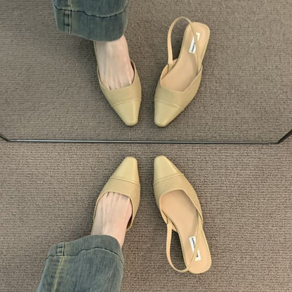 Cap Toe Slingback Square Pumps