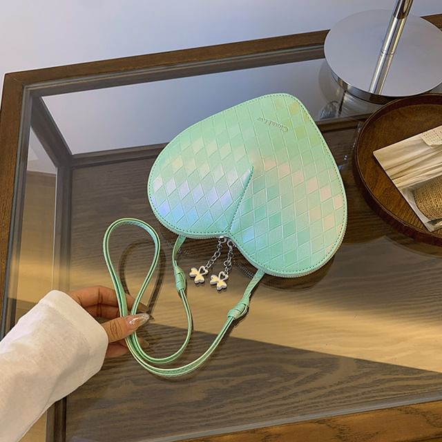 Faux Bag Leather Heart Shape Crossbody