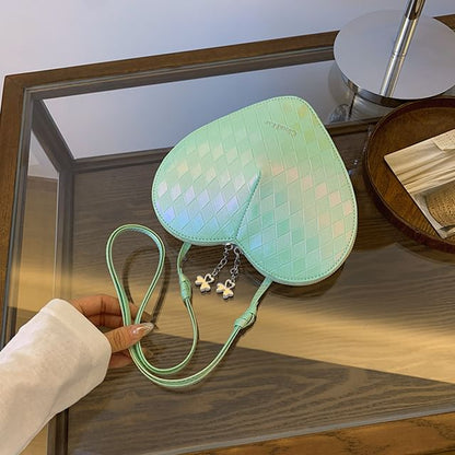 Faux Bag Leather Heart Shape Crossbody