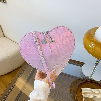 Faux Bag Leather Heart Shape Crossbody