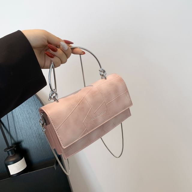 Handle Strap Top Bag Flap Crossbody Chain Leather Faux
