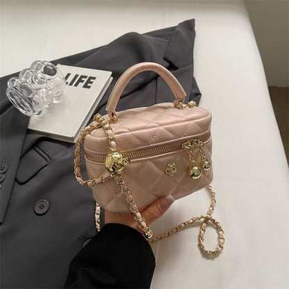 Strap Leather Chain Bag Quilted Crossbody Plain Faux