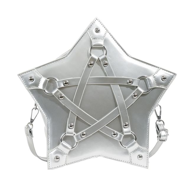 Leather Studded Star Crossbody Faux Bag Shape