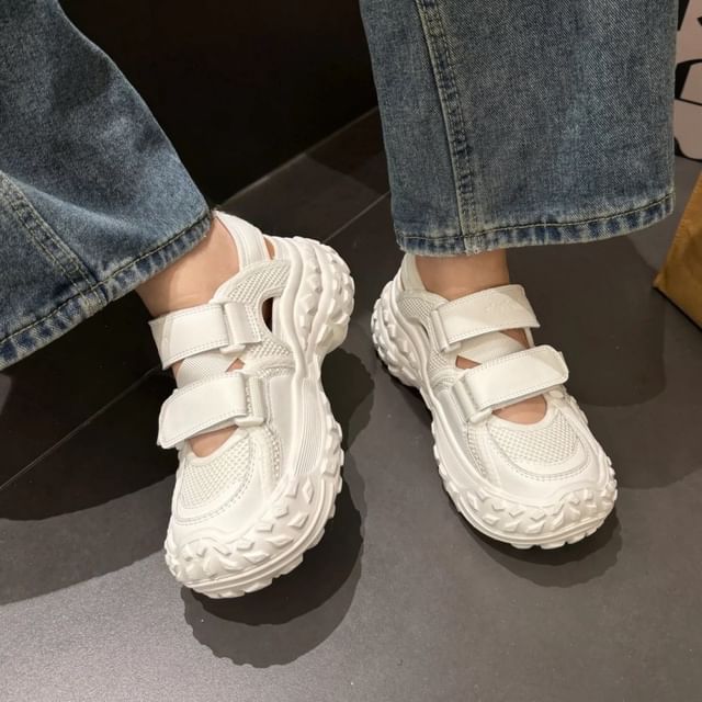 Platform Panel Mesh Sneaker Sandals