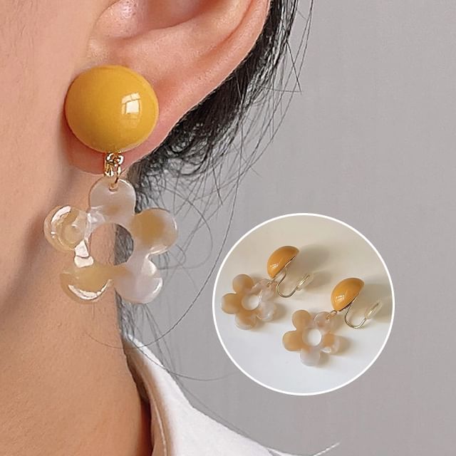 Drop Floral Earring Acrylic