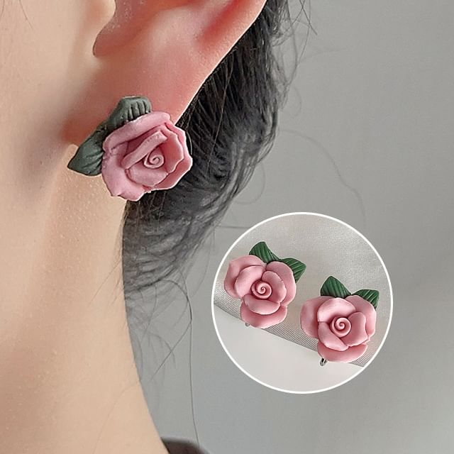 Ear Cuff Alloy Ceramic Floral
