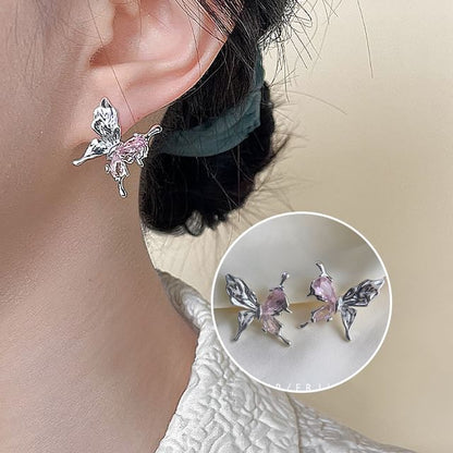 Rhinestone Alloy Ear Cuff Butterfly