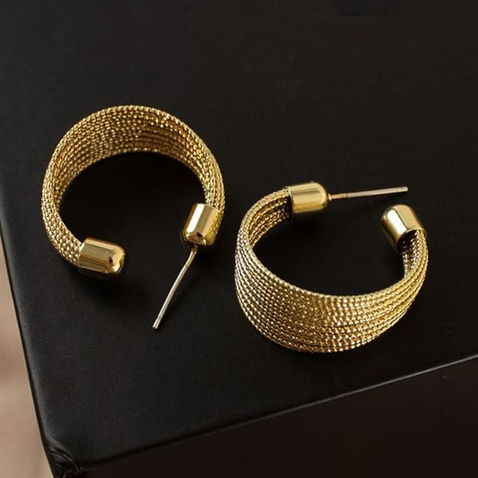 Hoop Earrings Alloy Layered
