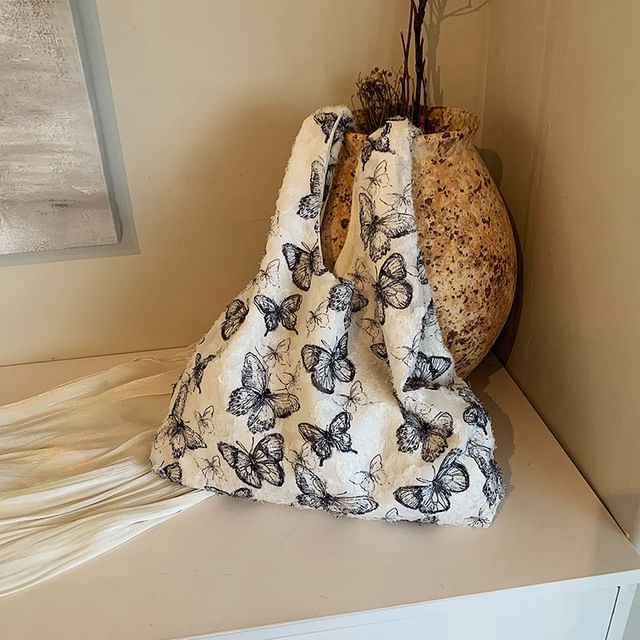 Butterfly Print Shopper Bag