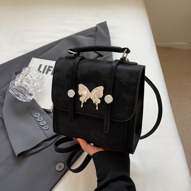 Butterfly Studded Flap Backpack