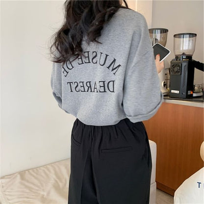 Crew Neck Print T-Shirt Short-Sleeve Lettering