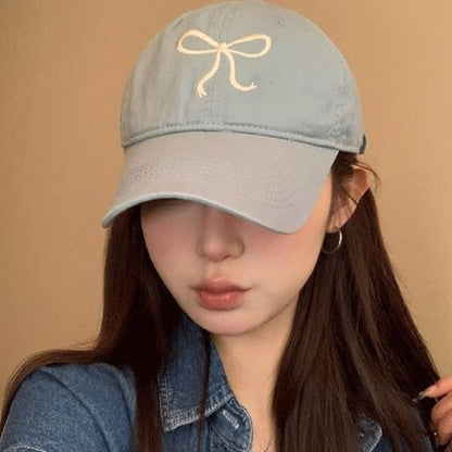 Baseball Bow Embroidered Cap