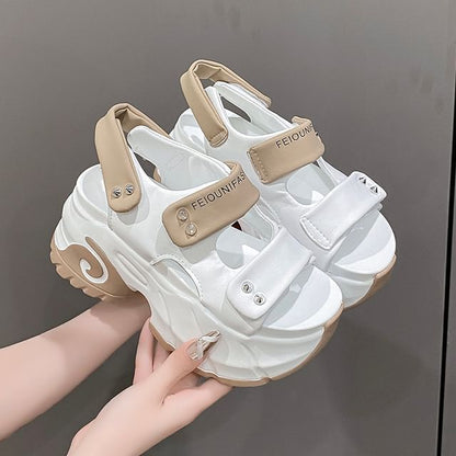 Tone Sandals Slingback Two Platform Adhesive Studded Strap