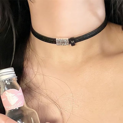Faux Alloy Leather Choker