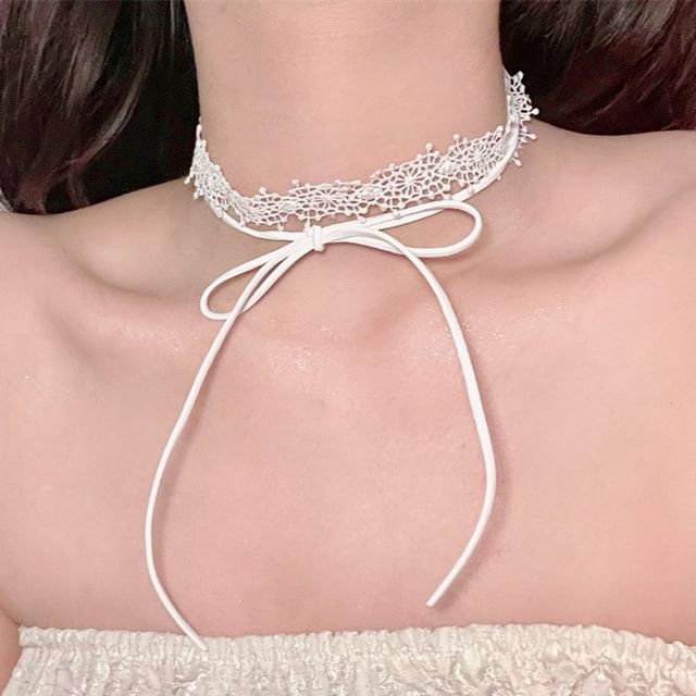 Necklace Lace Choker Black