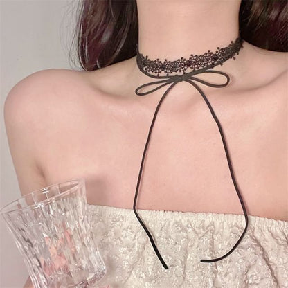 Necklace Lace Choker Black
