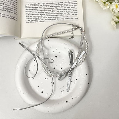 Choker Leather Faux Ribbon