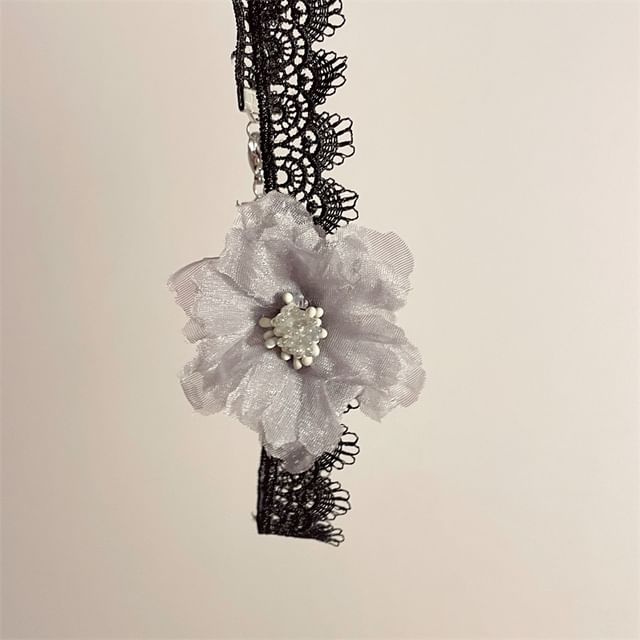 Floral Choker Fabric Lace