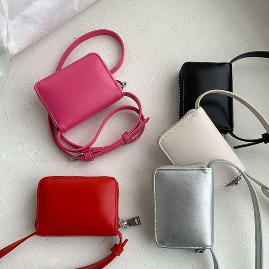 Plain Faux Bag Crossbody Leather