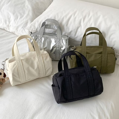 Handle Plain Top Bag Crossbody Nylon