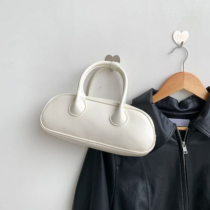 Faux Top Handle Crossbody Plain Leather Bag