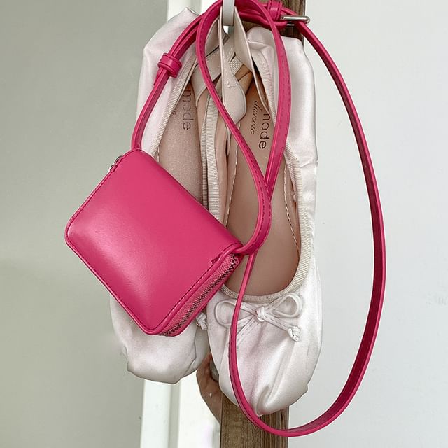 Plain Faux Bag Crossbody Leather