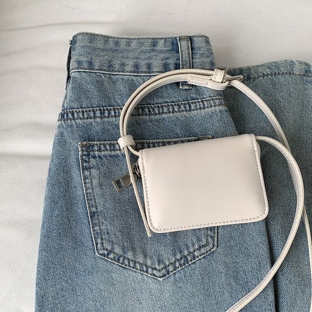 Plain Faux Bag Crossbody Leather