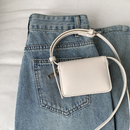 Plain Faux Bag Crossbody Leather