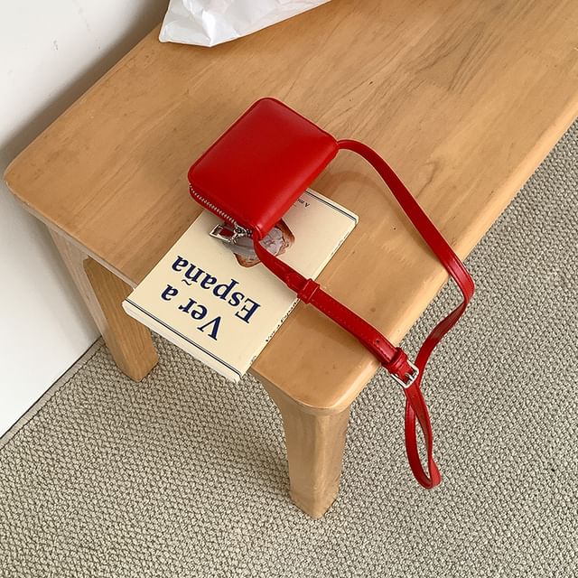 Plain Faux Bag Crossbody Leather