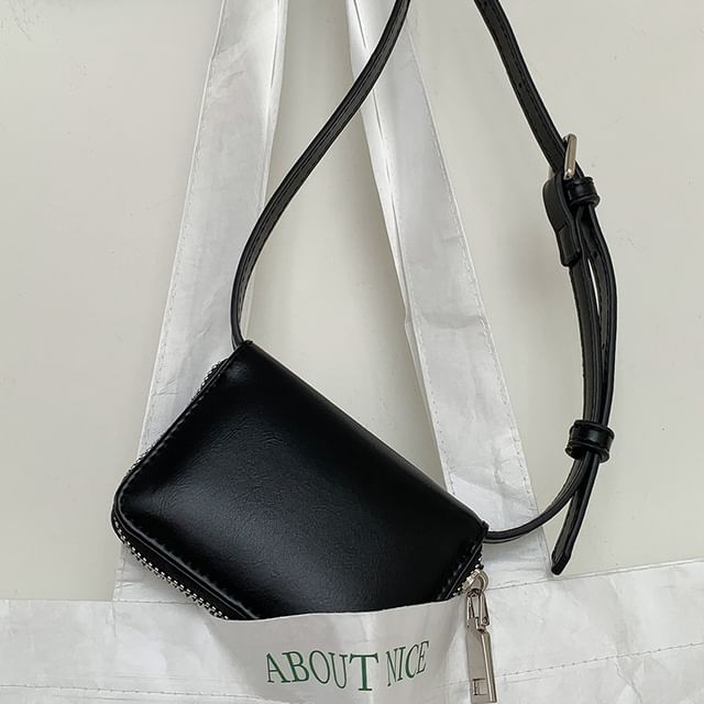 Plain Faux Bag Crossbody Leather