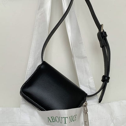 Plain Faux Bag Crossbody Leather