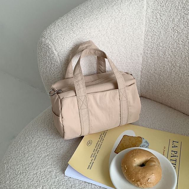 Handle Plain Top Bag Crossbody Nylon
