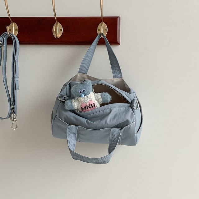 Handle Plain Top Bag Crossbody Nylon