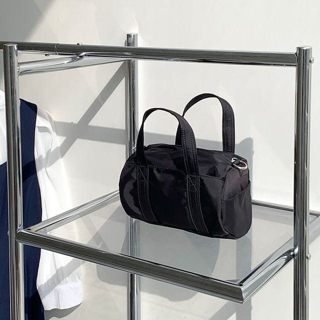 Handle Plain Top Bag Crossbody Nylon