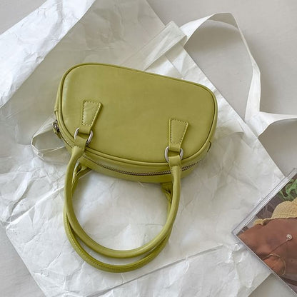 Faux Bag Leather Plain Bowler