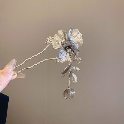 Stick Rhinestone Hair Floral