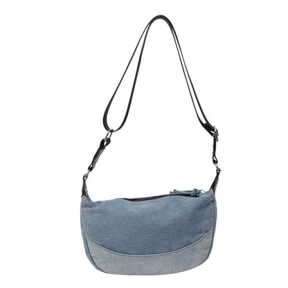 Washed Denim Crossbody Bag