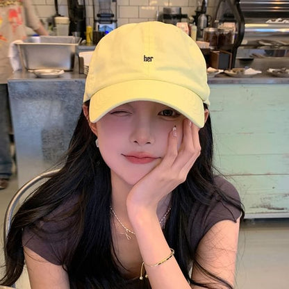 Embroidered Curved Cotton Baseball Cap Brim