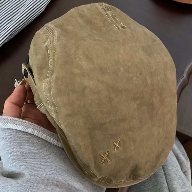 Casquette plate en coton rose