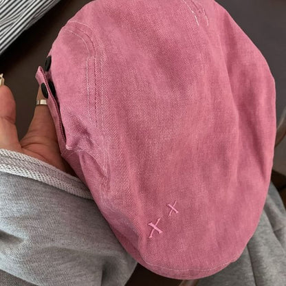 Casquette plate en coton rose