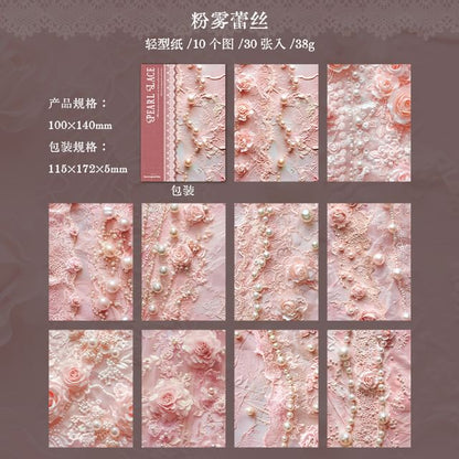 Faux Pearl Print Diary Background Decorative Paper