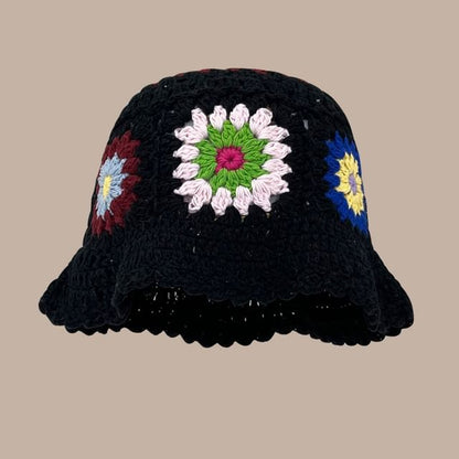 Floral Crochet Cloche Hat