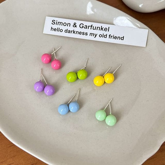 Pastel Bead Stud Earring