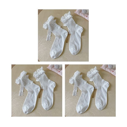 Bow Lace Socks / Set