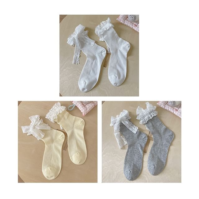 Bow Lace Socks / Set