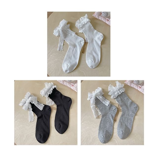 Bow Lace Socks / Set