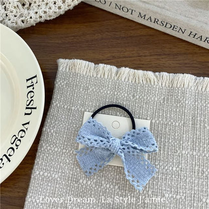 Perforated Plain Bow Hair Clip / Hair Tie