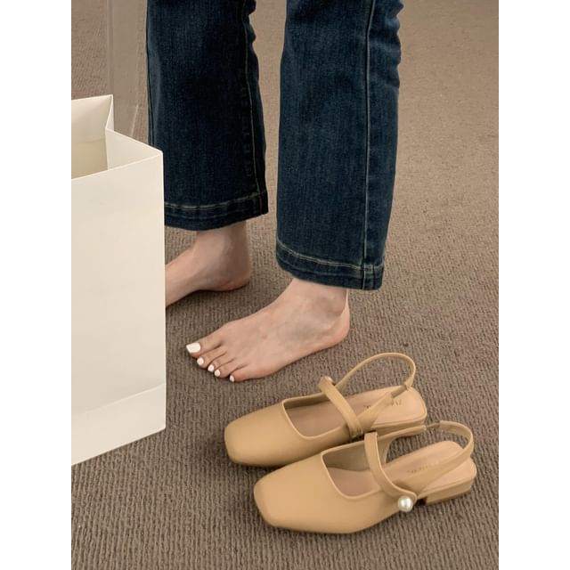 Slingback Mary Toe Jane Shoes Square