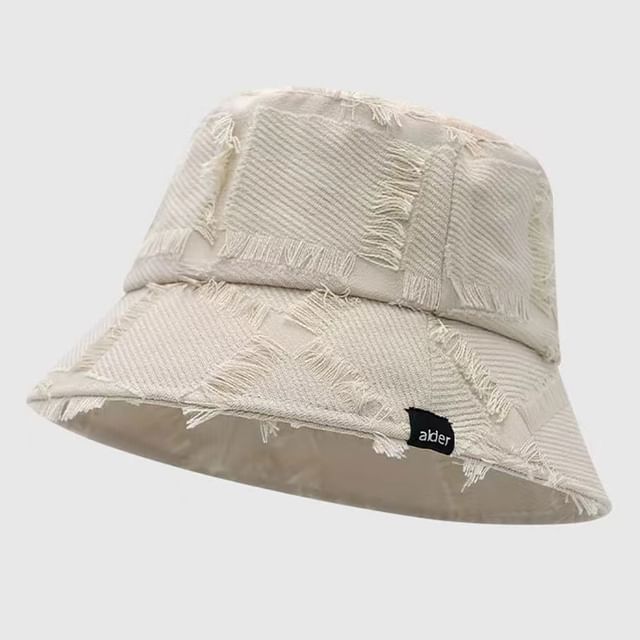 Distressed Frayed Bucket Hat Edge