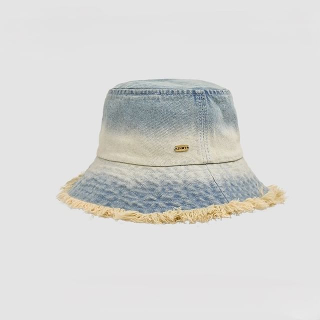 Bucket Frayed Edge With Denim Hat